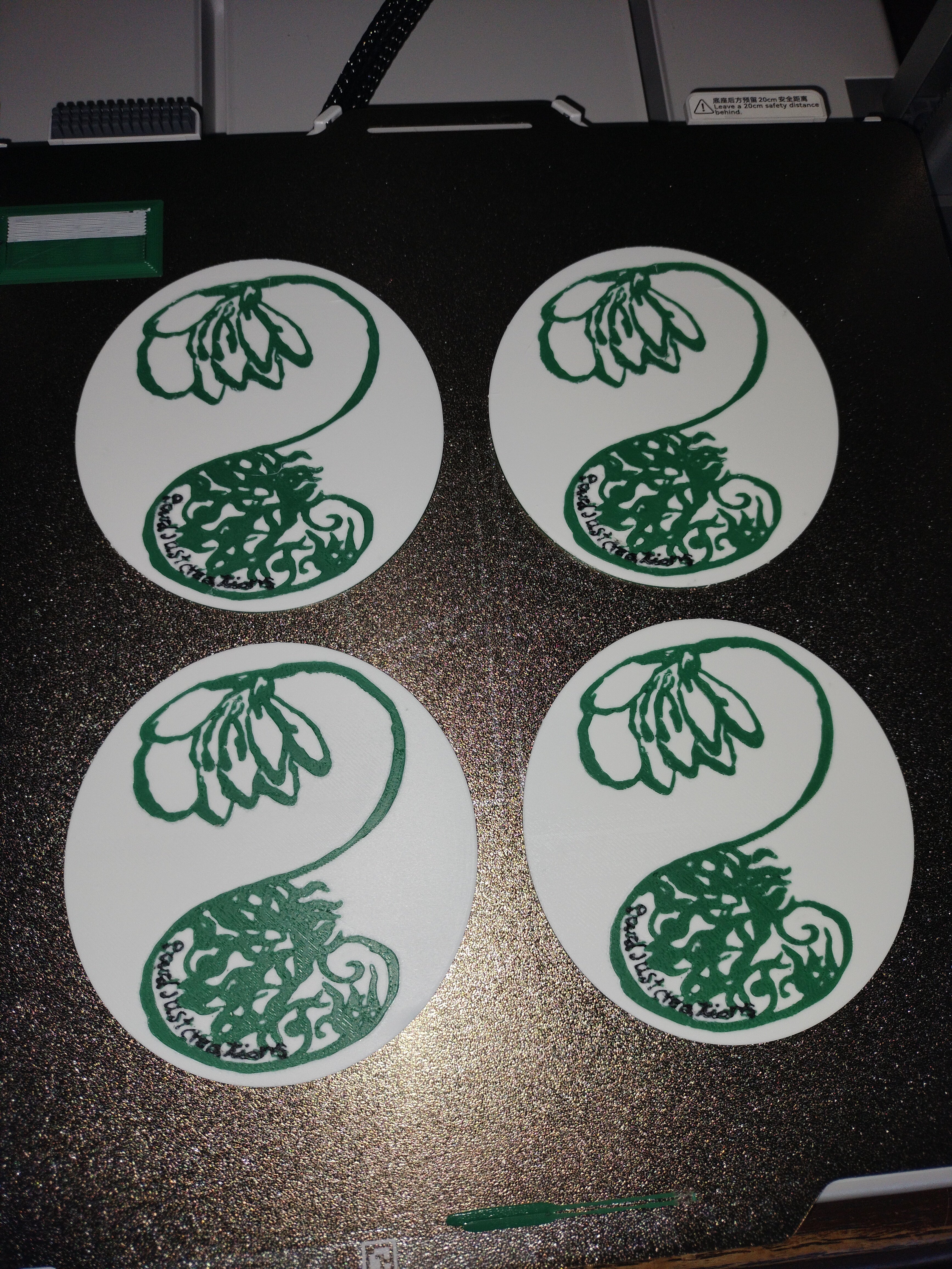 Gourdjustcreations 3D printed coaster hand-drawn art